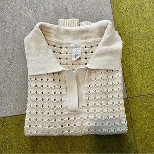 NWOT Joie Collared Eyelet Sweater